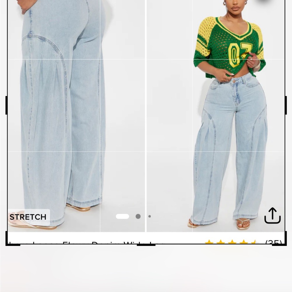 Fashion Nova Light Blue High-Rise Wide-Leg Jeans
